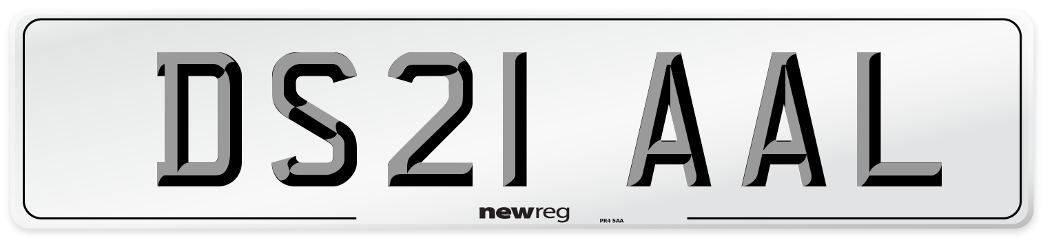 DS21 AAL Number Plate from New Reg